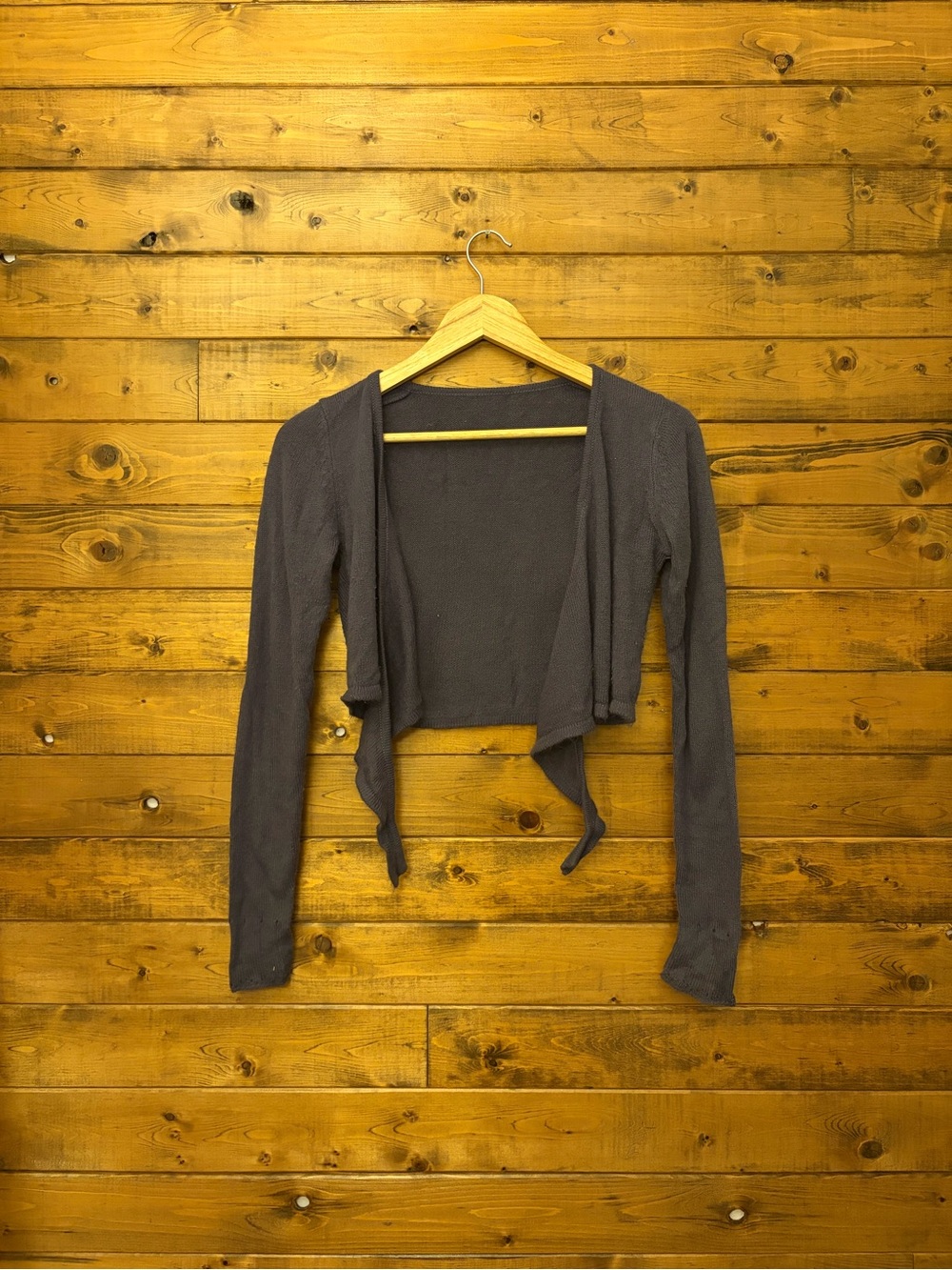 Women’s Open-Front Cropped Cardigan Blue